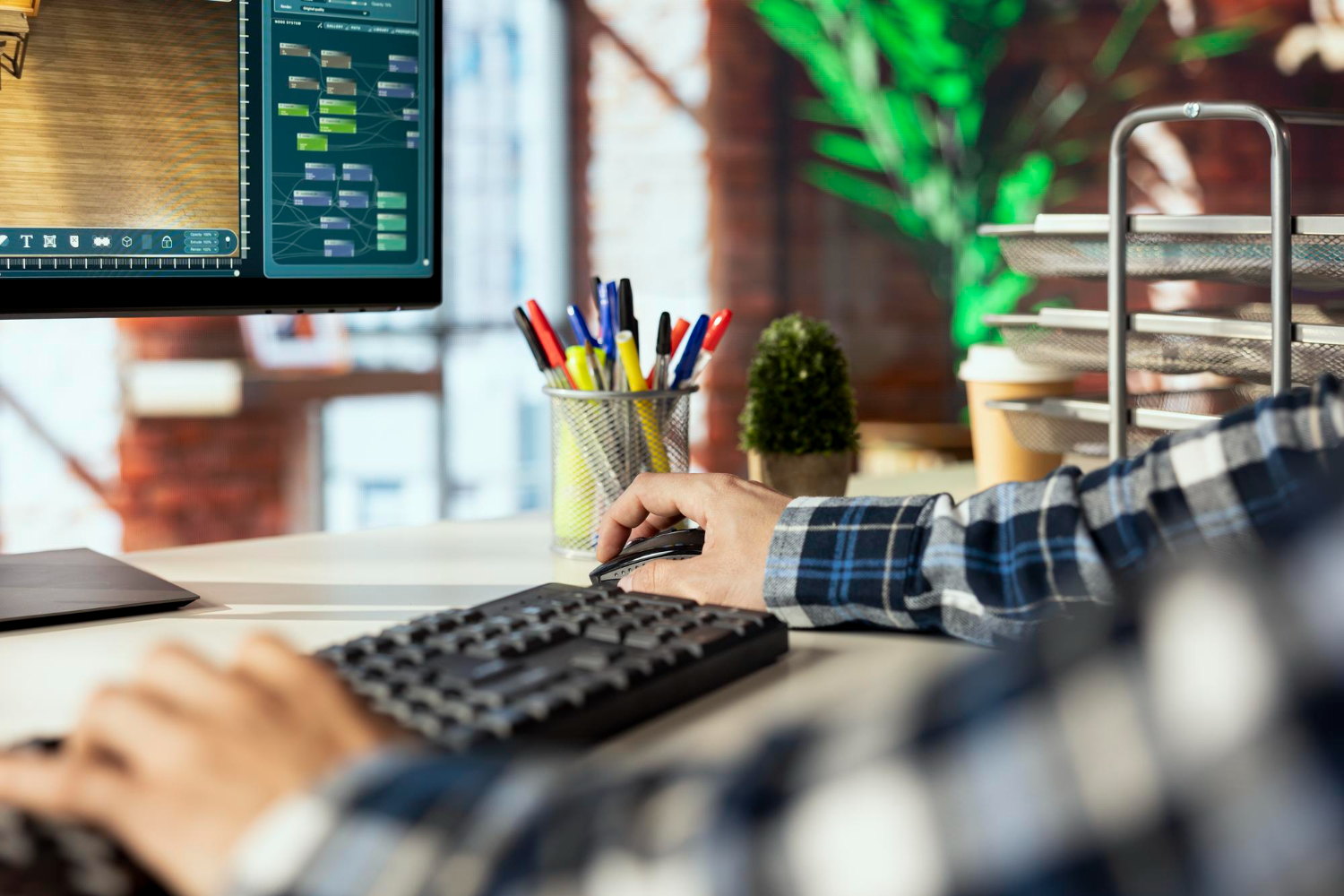 Web tasarımcı tasarım yapıyor